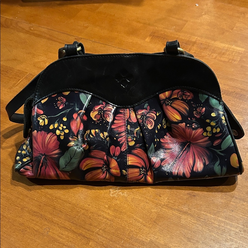 EUC Patricia Nash Floral Leather Shoulder Bag